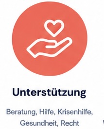 Unterstützung - Beratung, Hilfe, Krisenhilfe, Gesundheit, Recht